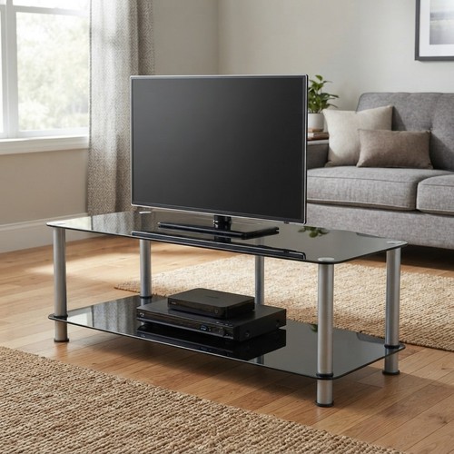 Space saving black - glass, tv