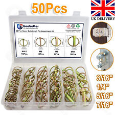 50pcs Lynch Pin Set Safety Linch Clip For Trailers Tractor Truck Mowers 4mm~11mm