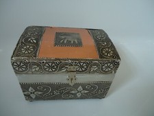 Elephant Silver & Copper Jewellery Box Embossed Indian Hand Made Nice Gift d4