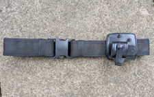 MOD Police Black Belt with plastic quick release Buckle & baton holder