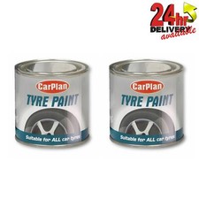 Carplan Rubber Tyre Mudflap Trim Black Paint 250ML Pack of 2