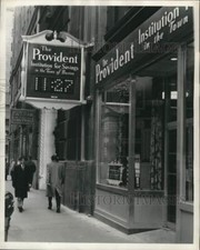 1956 Press Photo Clock outside