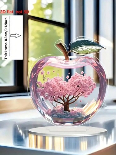 Crystal apple figurine - crystal,