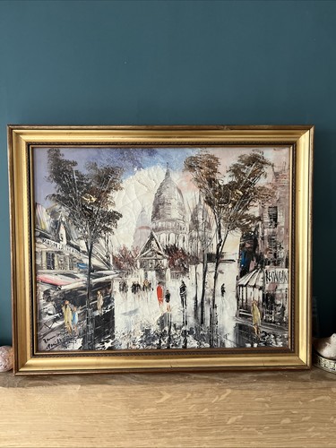 Vintage paris street - vintage, oil