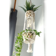 Macrame Pot Holder - Double