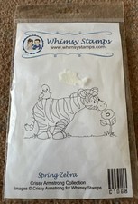 Spring Zebra Rubber Stamp From Whimsy Stamps