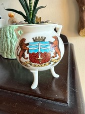 Swan China crested china Bronze pot model, three leg, ceramic with crest of Bath