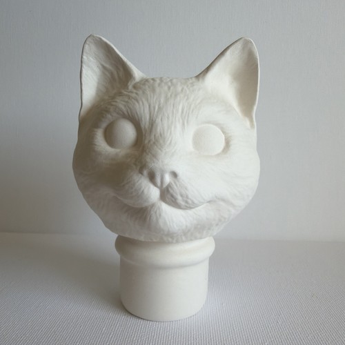 Vintage ceramic cat doll head - vintage,