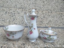Chodziez Poland Sweet Rose/Mary Rose Pattern Porcelain Milk Jar+Sugar + Bowl SET