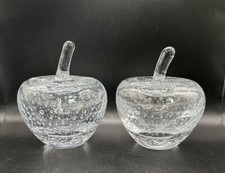 2 Large Art Glass Apples with Controlled Bubbles