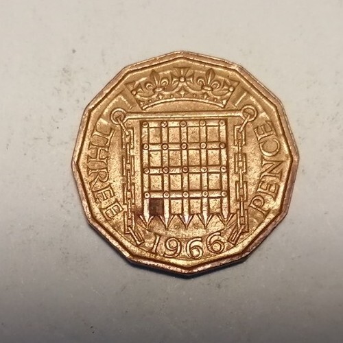 1966 three pence - three,