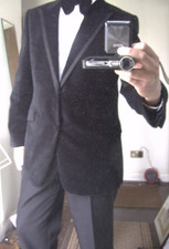 42 R Black Velvet Satin