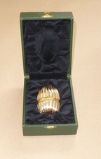 SOLID SILVER & ENAMEL  IMPERIAL RUSSIA STYLE EGG UK HALLMARKS BIRMINGHAM 1977 