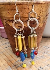 Modern vintage earrings made - earrings,