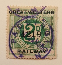 Superb Manchester & Milford Railway letter fee label overprinted for GWR