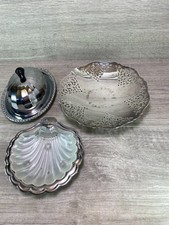 Vintage Chrome Plate & Glass