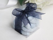 2*Bomboniere favor clear PVC box wedding party gift product 8cm cube macron cake