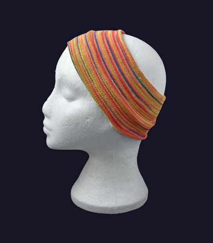 Striped cotton hair - band, fair
