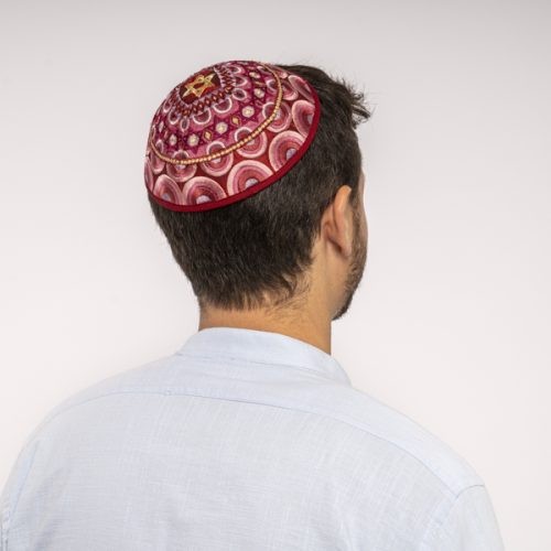 Kippah embroidered magen david - magen,
