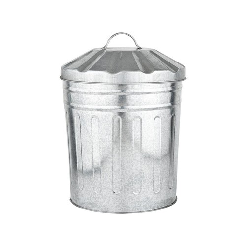 15l galvanised metal - metal, dustbin