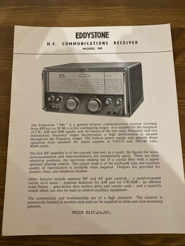 Eddystone 940 radio receiver - eddystone,