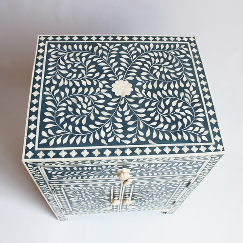Bone inlay bedside cabinet - bone,
