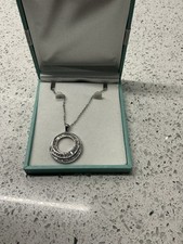 QVC Diamonique Circle 25 Anniversary Edition Pendant Silver