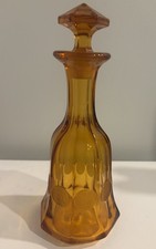 Vintage Amber Coin Decanter Fostoria Glass Company 1960s 