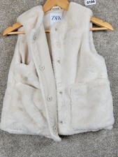 Zara Cream Faux Fur Gilet Vest