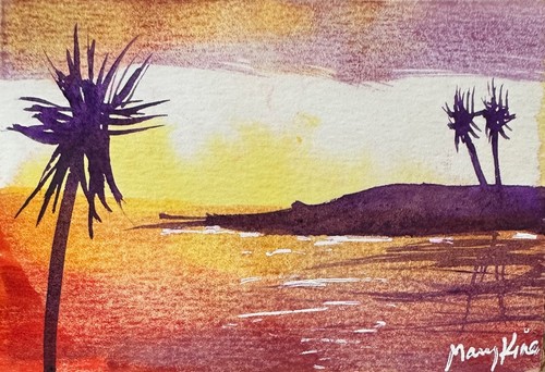 Watercolor original aceo - original,