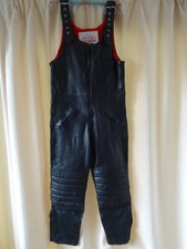 Leather Motorcycle Salopettes / Trousers / Dungarees - Apache Leathers - Size S