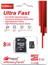 8GB MicroSD Memory card for