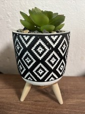 Artificial Decorative Mini Plant Ornament in Pot With Rocks