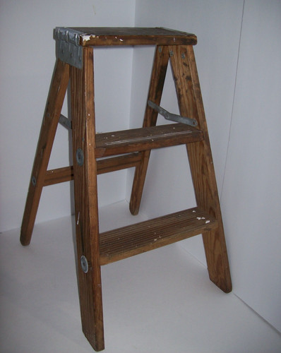Vintage wooden step - step, ladder