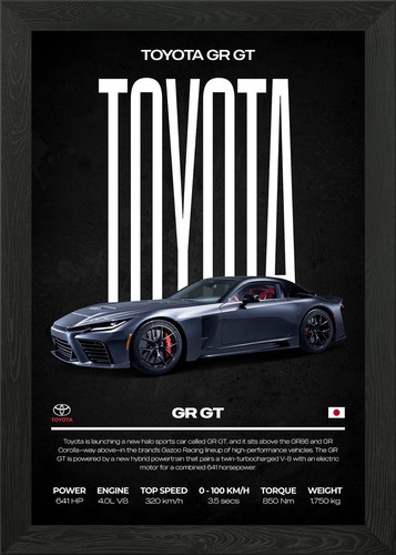 Toyota sports car framed - sports,