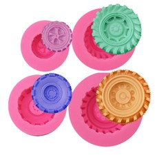 4pcs Tire Wheel Styling Fondant Cake Silicone Mold Car Bike Tyre Mould