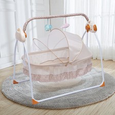 Electric Newborn Baby Auto Swing Cradle Rocking Chair Crib Sleep Bed&Bluetooth