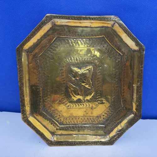 Metal brass tray plate indian - brass,