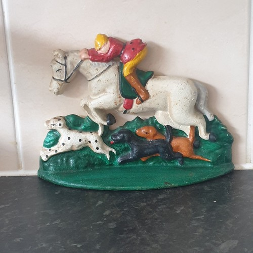 Cast iron white horse and - iron,
