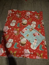 PEPPA PIG DOUBLE SIDED PATTERN COT BED CHRIATMAS DUVET COVER