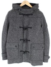 REPLAY Mens Coat L Grey Wool Blend Hooded Toggle Snaps Buttoned RRP€399 *