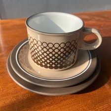 Rare Hornsea Pottery Coral Cup Saucer Side Plate Trio Set x1