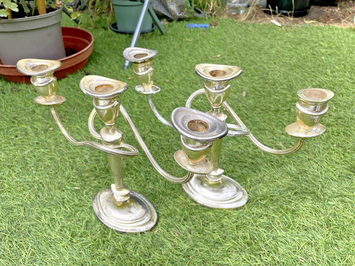 Vintage pair arm silver - pair, 3-arm