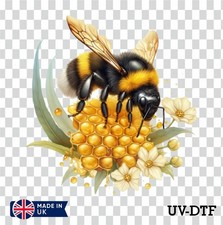 Floral bee honey comb uv - bee,