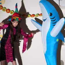 Novelty Shark Inflatable Costume Halloween Fancy Party Costume Outfit Unique UK