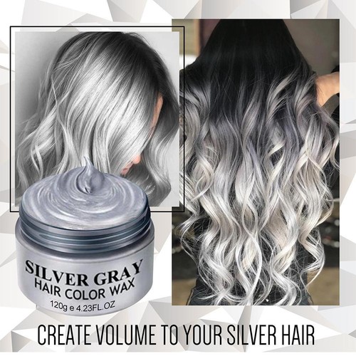 Silver gray hair dye - silver, wax