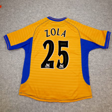 Vintage Chelsea Shirt Medium Yellow Third Kit 2000 2001 Jersey Zola 25 Autoglass