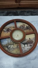 A Golden Year Wall Clock With 4 DAVENPORT POTTERY PLATE 4 SEASON LIMITED EDITION