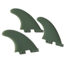 Set of 3 Surfboard Generation 2 G5 Fins Green Self-Draining No Tools Required
