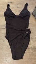 Lovely Ladies Chocolate Brown Marks & Spencer Swimsuit Sz 12 Longer Length